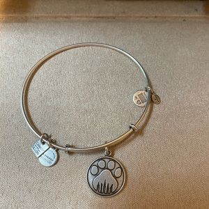 Alex and Ani silver paw print bangle